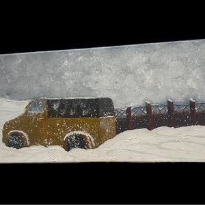 Winter Christmas acrylic painting artwork wall decor